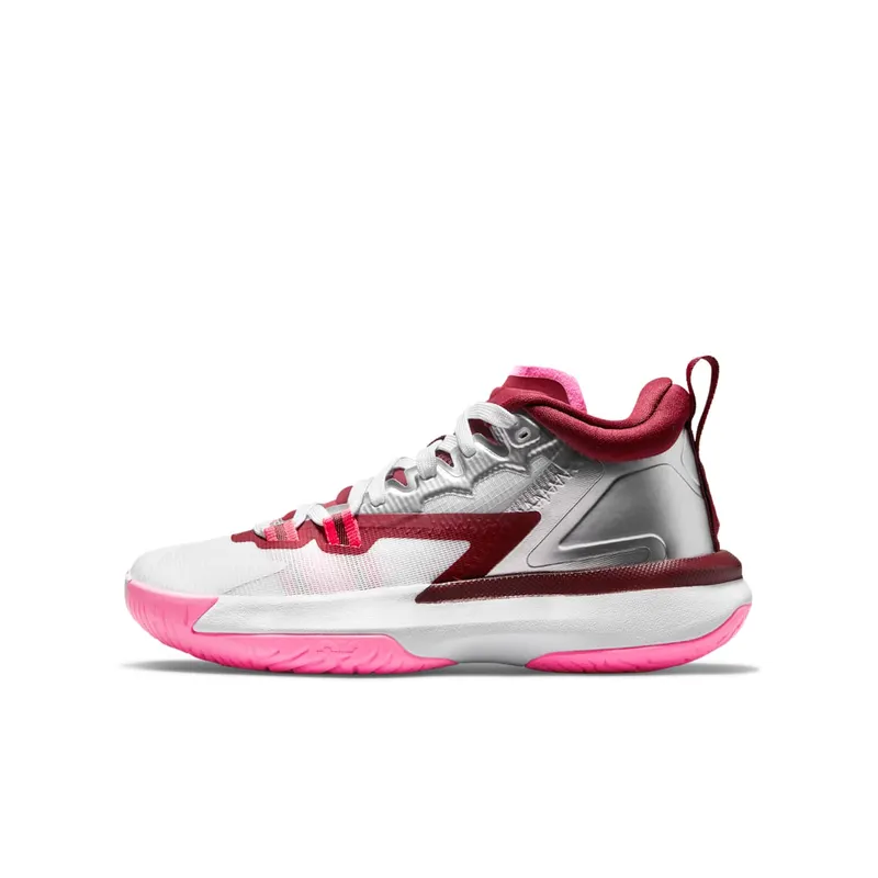 Jordan Zion 1 Marion (GS) “White / Hyper Pink / Dark Beetroot / Metallic Silver” (DA3131-100)