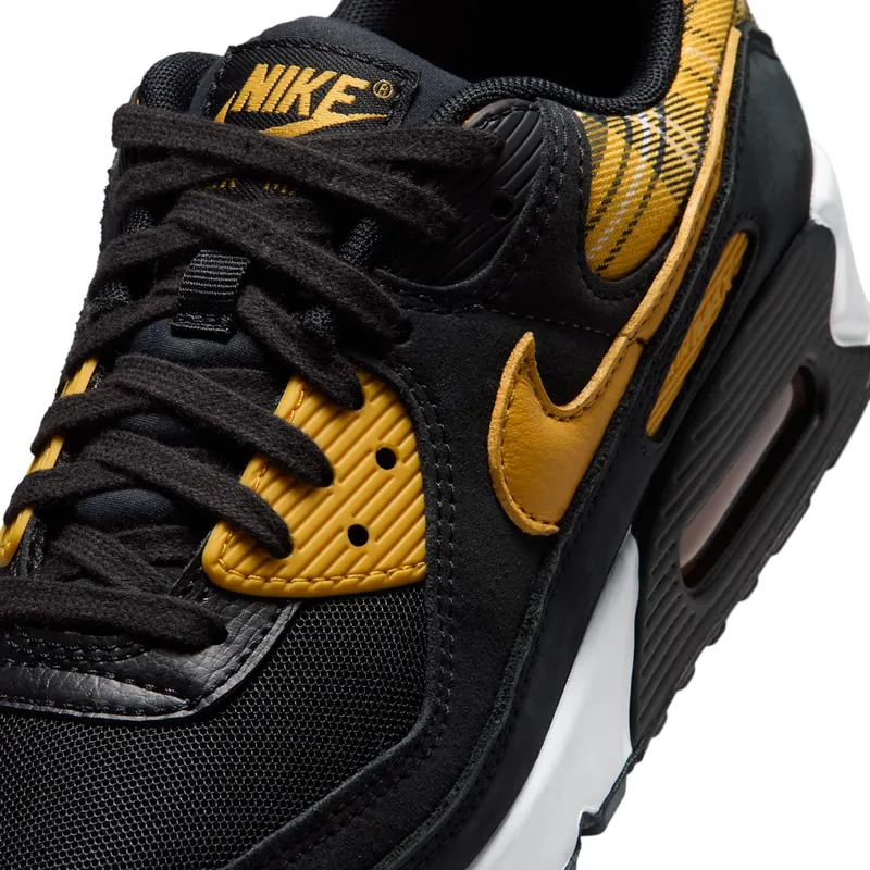 Nike Air Max 90 Womens “Black Yellow Ochre Plaid” (IR5598-001)