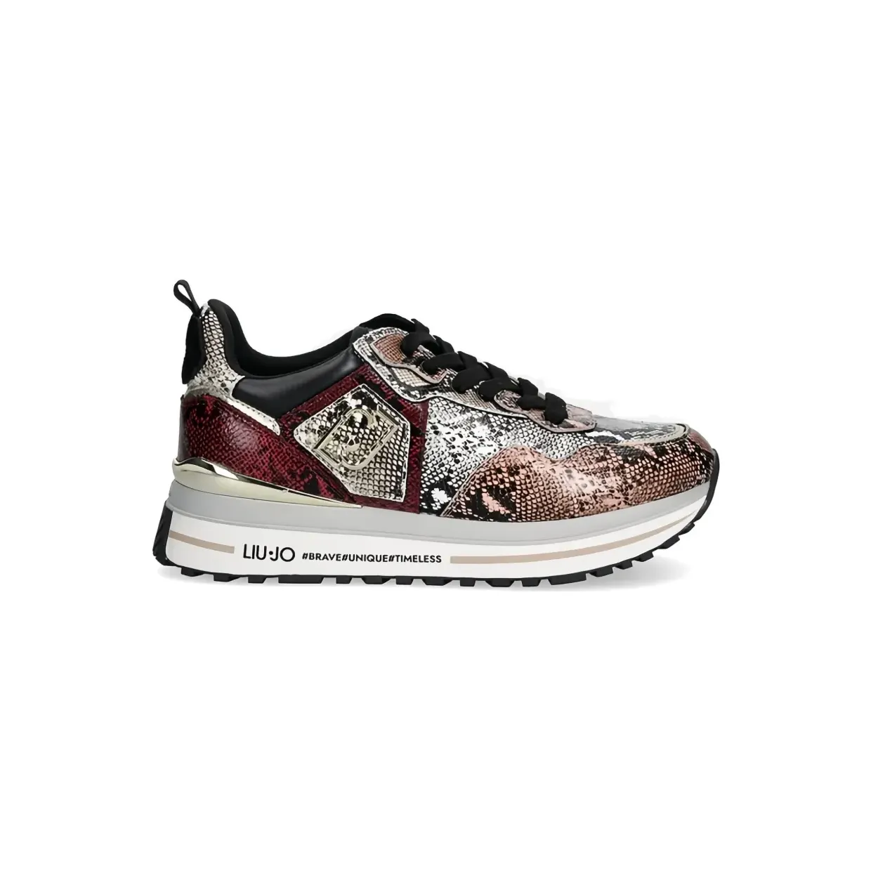 LIU JO Sneakers met slangenleer-effect – Beige (BF5009EX005)