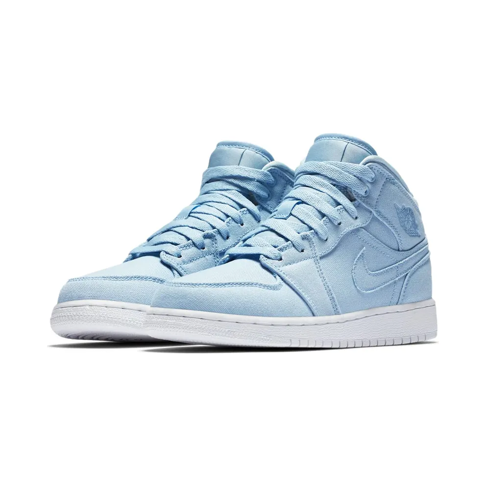 Jordan 1 Mid Canvas Ice Blue (GS) Ice Blue/Ice Blue-White (554725-425)