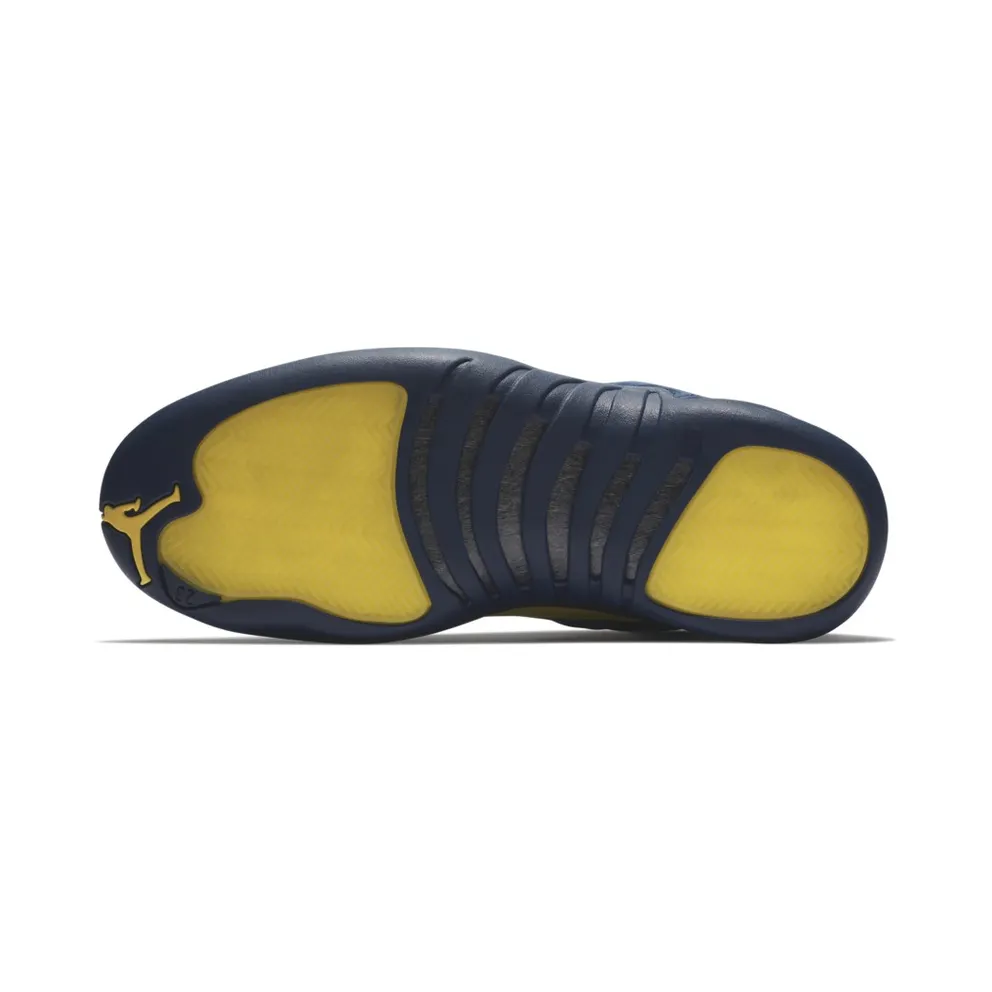 Jordan 12 Retro Michigan College Navy/Amarillo (BQ3180-407)