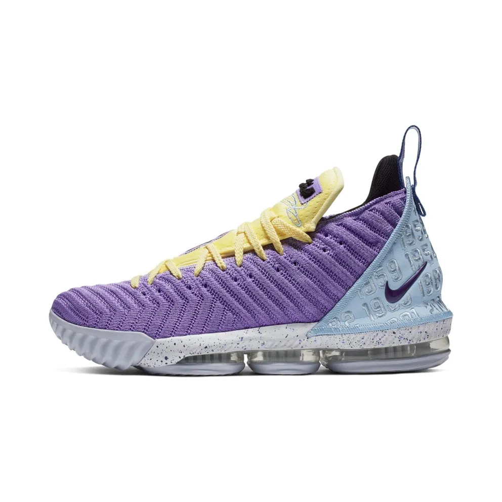 Nike LeBron 16 Lakers Championships Atomic Violet/Bicycle Yellow-Half Blue (CK4765-500)