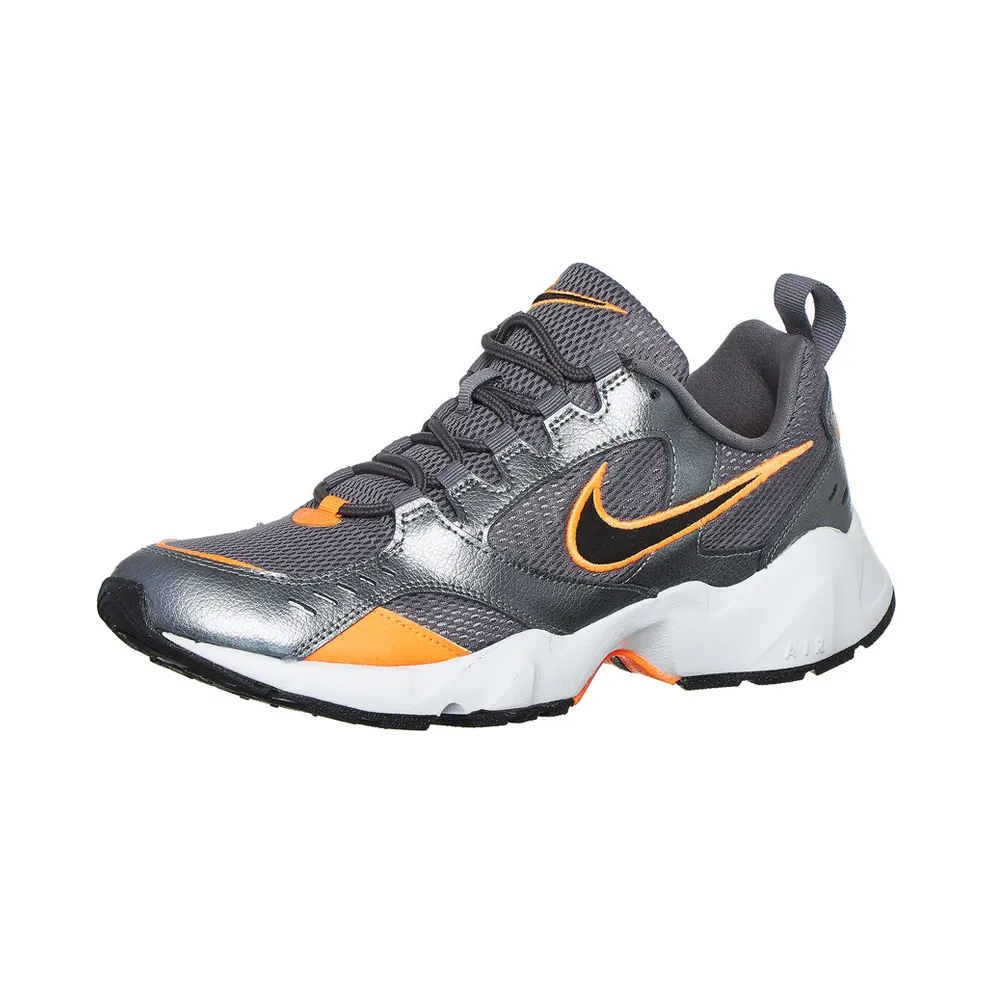 Nike Air Heights “Gunsmoke / Metallic Cool Grey / Total Orange / Black” (AT4522-004)