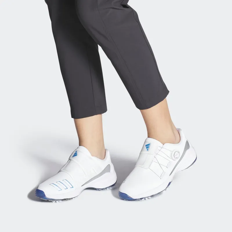 adidas ZG23 BOA Lightstrike Golf Shoes Cloud White / Blue Fusion Met. / Silver Metallic (GZ2171)