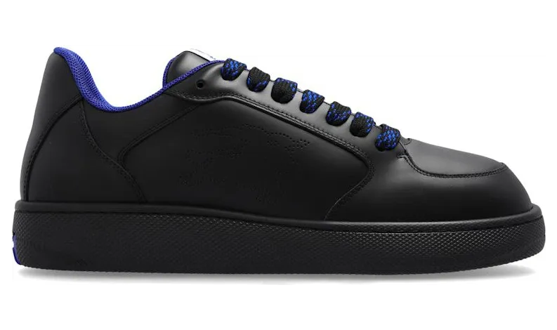 Burberry Leather Stock Sneaker Perforated Equestrian Knight Black (8095692)