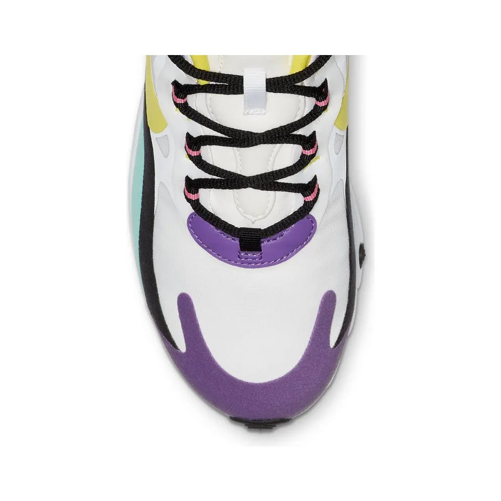 Nike Air Max 270 React Geometric Art (W) White/Black-Bright Violet-Dynamic Yellow (AT6174-101)