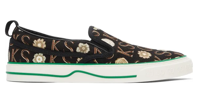 Gucci Black and Off-White Ken Scott Edition Tennis 1977 Sneakers (645277 2LM30)