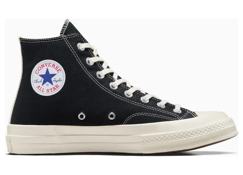 Converse x Comme des Garçons PLAY Chuck 70 Black/White/High Risk Red (A08791C)