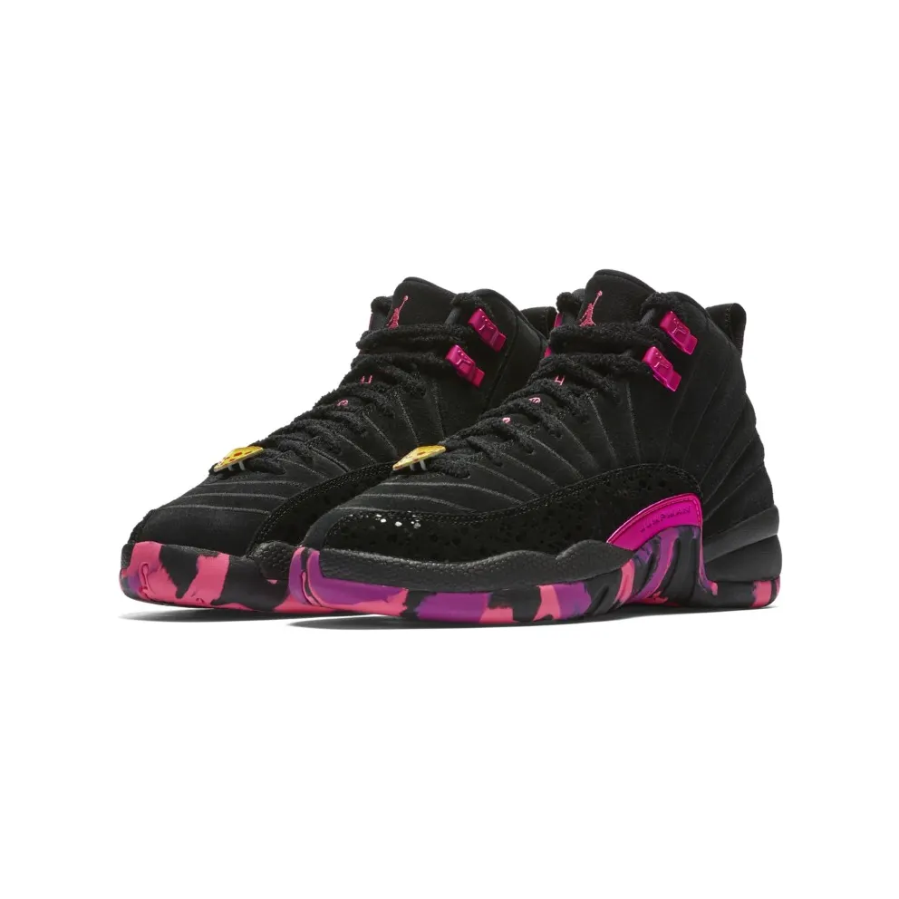 Jordan 12 Retro Doernbecher 2017 (GS) Black/Pink Blast-Hyper Violet (AH6988-023)