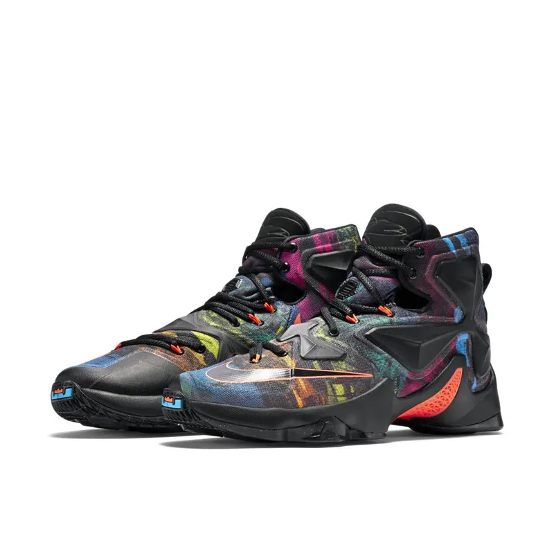 Nike LeBron 13 Akronite Black/Black-Hyper Orange-Blue Lagoon (807219-008)