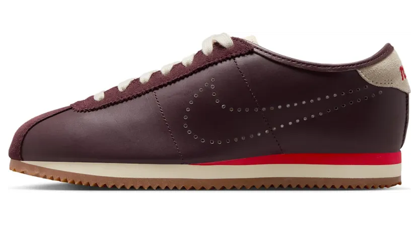 Nike Cortez Leather “Perforated Swoosh – Burgundy Crush” (HQ1841-601)