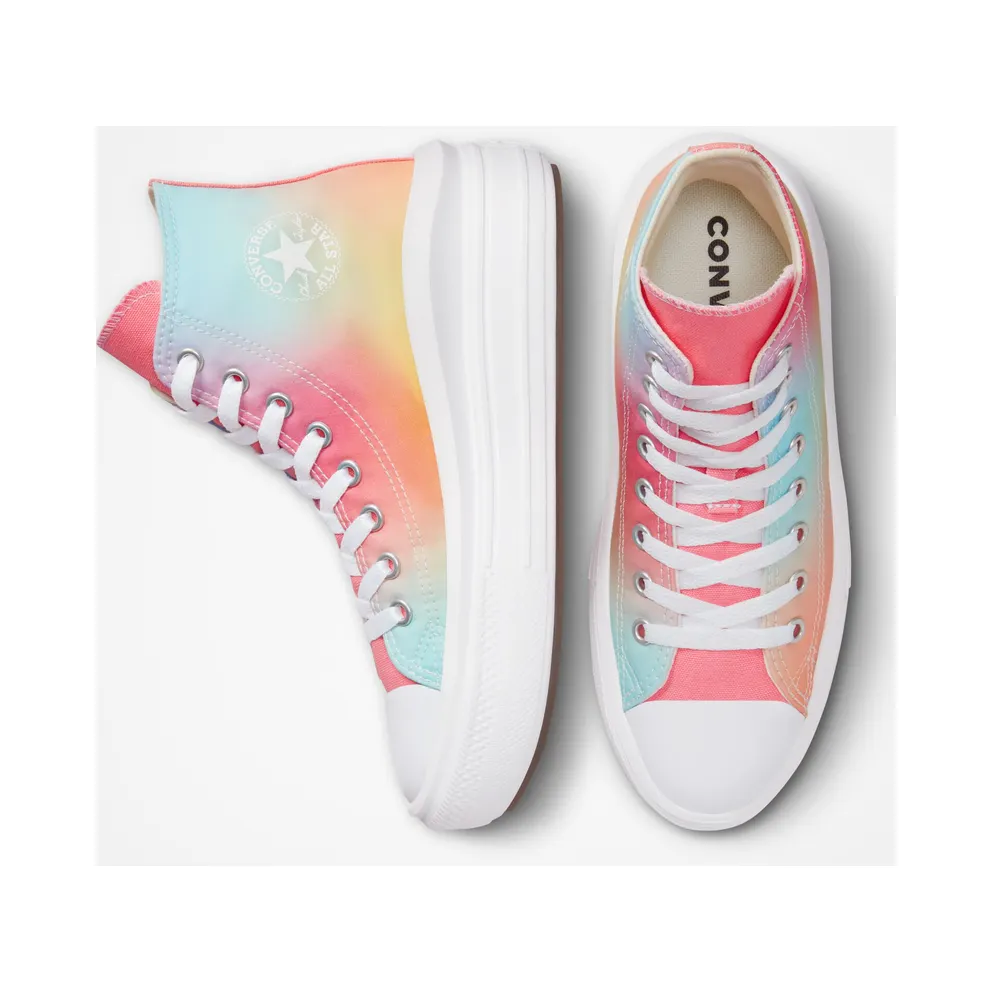 Converse Chuck Taylor All Star Move Platform Rainbow Ombre Lawn Flamingo/egret/white