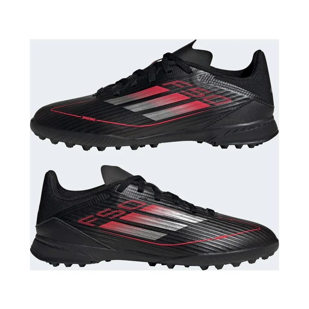 adidas F50 League Turf Core Black Iron Metallic Lucid Red (IE3756)