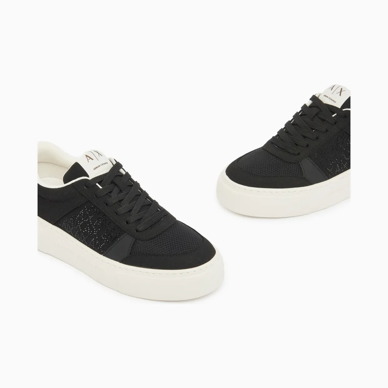 Armani Lace-Up Low-Top Sneakers In Textured Mesh With A Thick Sole (XW002788-AF23057-UC001) (5)