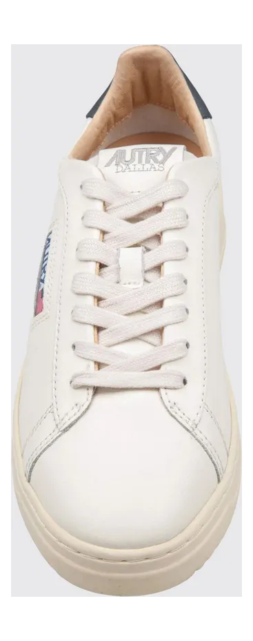 Autry Dallas Low Bicolor Smooth Calfskin Sneakers with Logo White (ADLMMR04) (2)