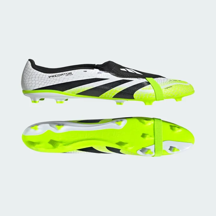 adidas Predator League Fold-over Tongue Firm/multi-ground Boots Kids “Cloud White / Core Black / Lucid Lemon” (JP9916)