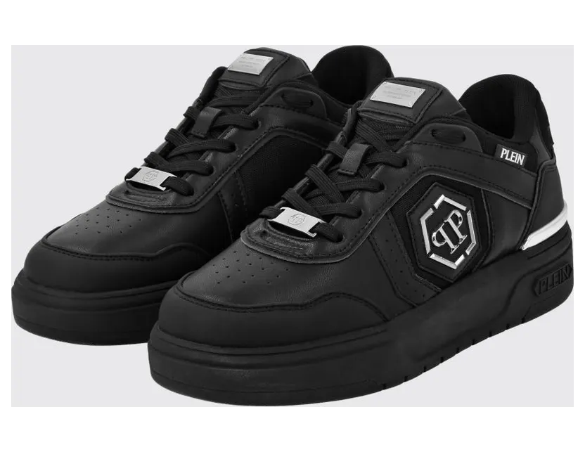 Philipp plein Leather and Mesh Sneakers Black 1 (SAESUSC0766PTE120N0202)