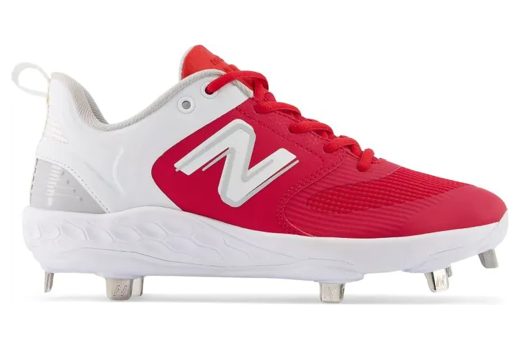 New Balance VELO V3 METAL FASTPITCH SOFTBALL CLEATS “Red White” (SMVELOR3)