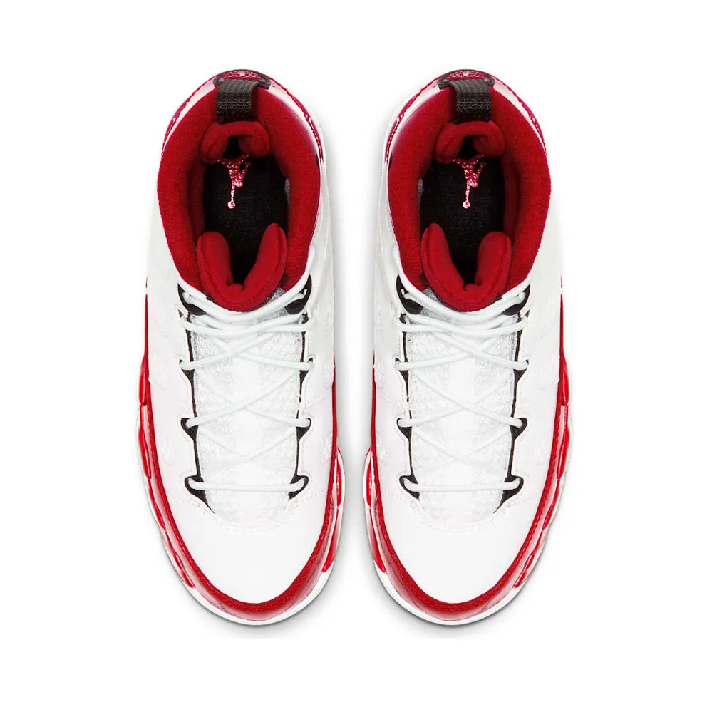 Jordan 9 Retro White Gym Red (PS) White/Black-Gym Red (401811-160)