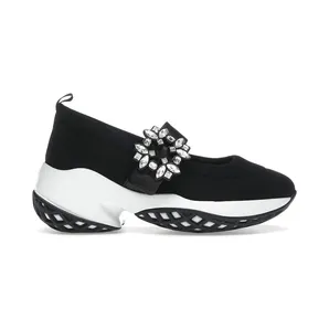 Roger Vivier Viv’ Run Babies Black White Crystal Buckle (RVW50637520T81B999)
