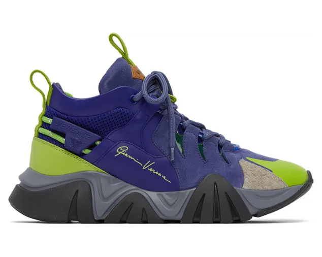 Versace Blue and Green Squalo Hiker Sneakers (DSU7886 DCRVIMG)