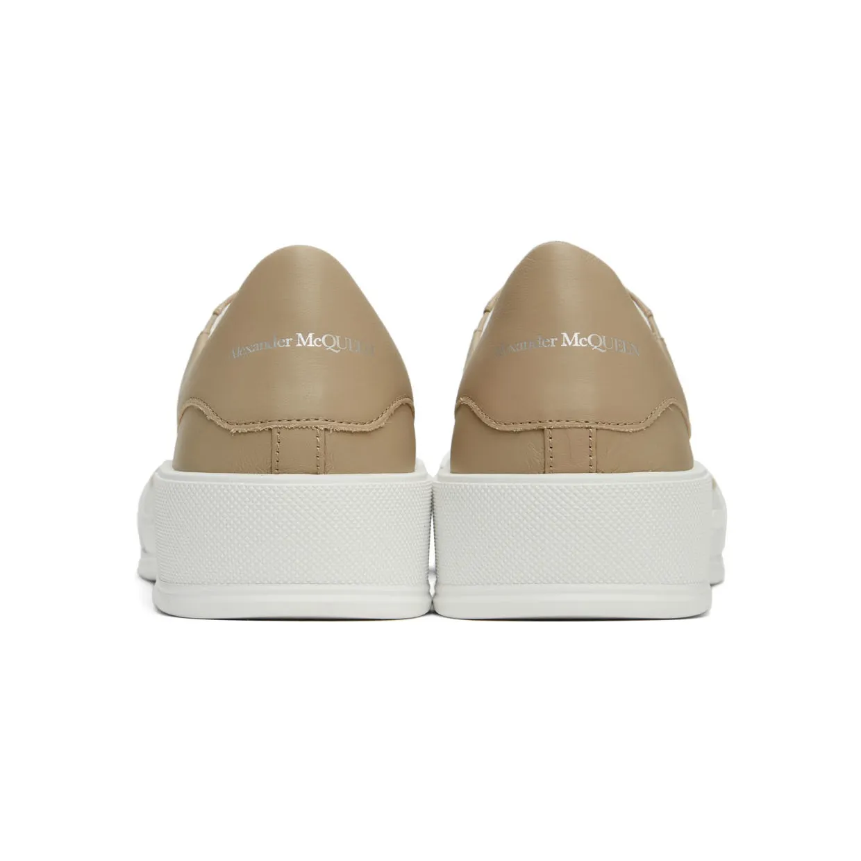 Alexander McQueen Beige Leather Colored Stripe Sneakers (667817WIB63) (4)
