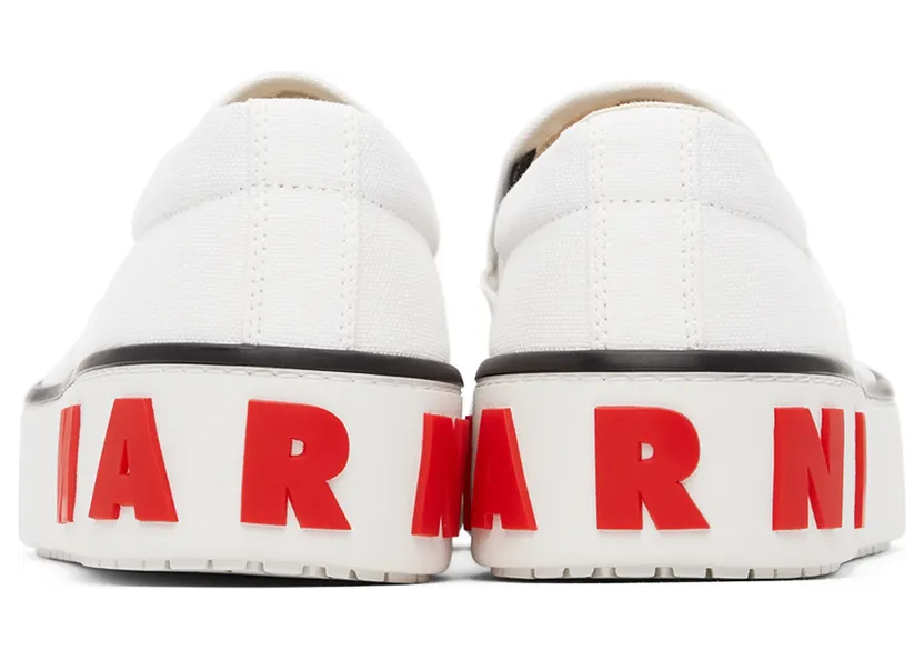 Marni White Canvas Slip-on Sneakers (SNZU009603 P3571) (4)