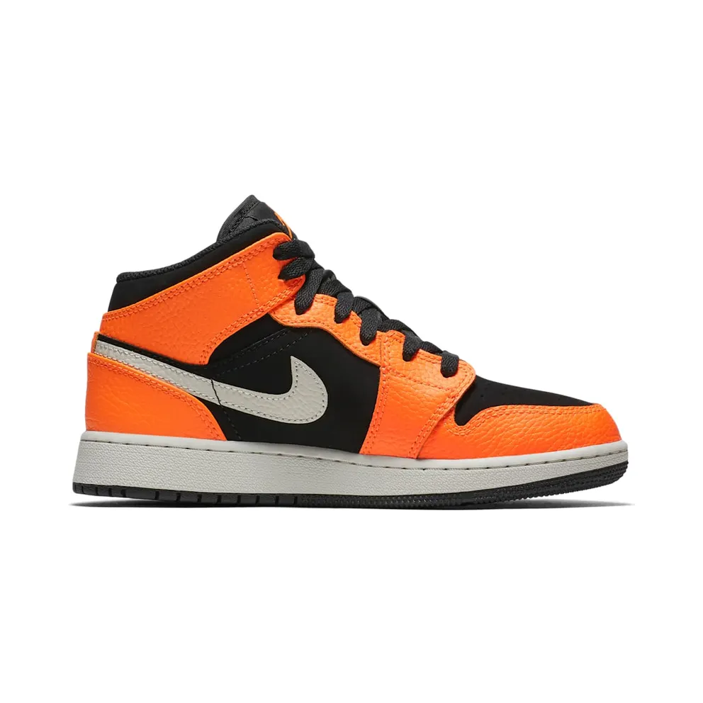 Jordan 1 Mid Black Cone (GS) Black/Cone-Light Bone (554725-062)