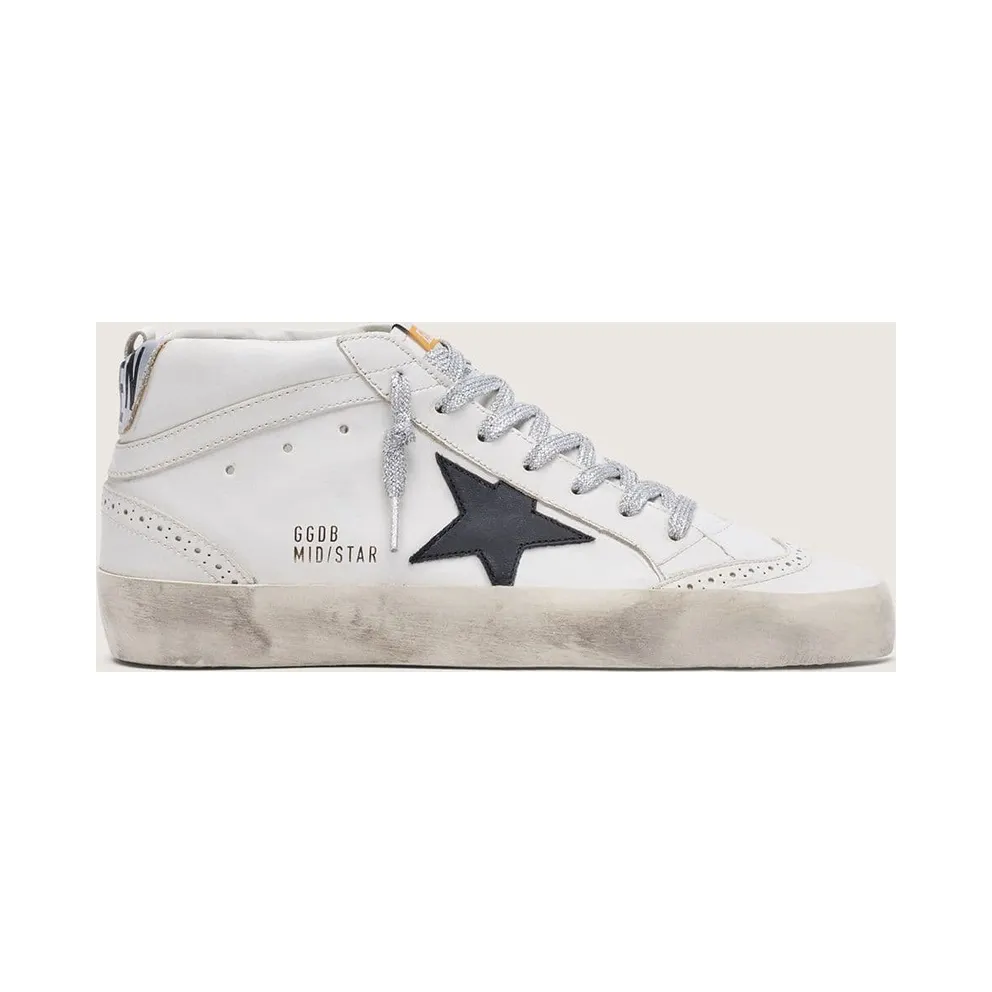 Golden Goose Mid Star With Laminated Heel Tab And Glitter Laces (GWF00122.F001249.10238)