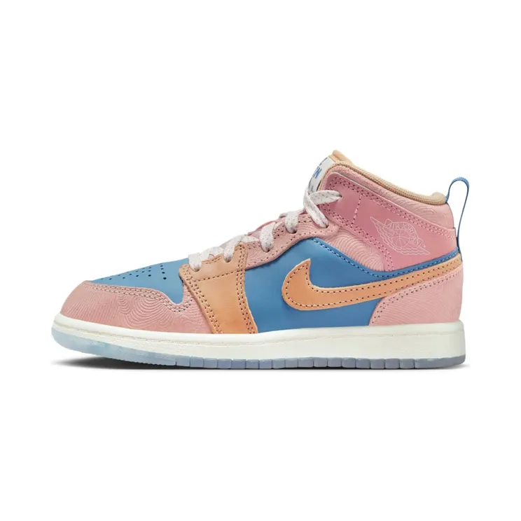 Jordan 1 Mid Zen “Aegean Storm / Pink Oxford / Red Stardust / Hemp” (FN7495-400)
