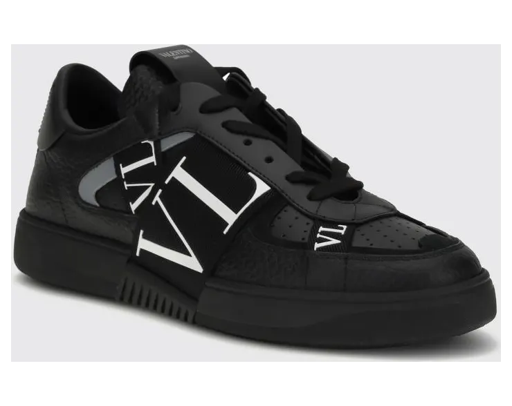 Valentino garavani VL7N Smooth Calf Leather Sneakers with Printed Logo Black (S0C58WRQ0NO)
