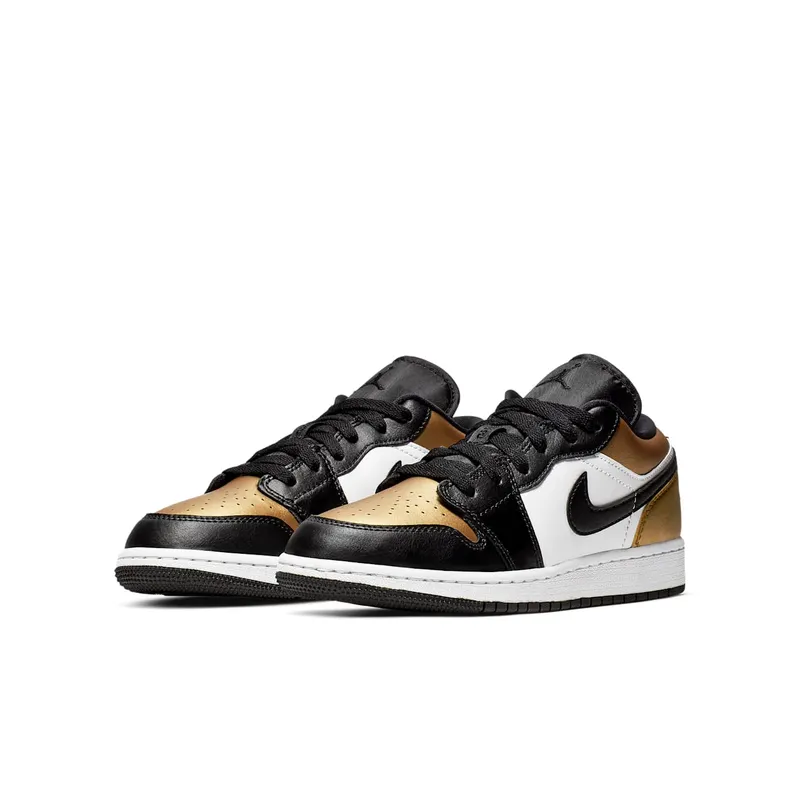 Jordan 1 Low Gold Toe (GS) Metallic Gold/Black-White (CQ9487-700)
