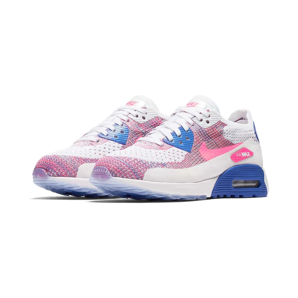 Nike Air Max 90 Ultra 2.0 Flyknit “White / Medium Blue / Bright Melon / Racer Pink” (881109-103)