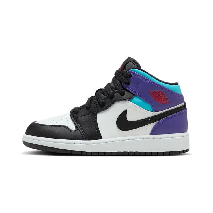 Jordan 1 Mid “White / True Red / Aquamarine / Black” (DQ8423-154)
