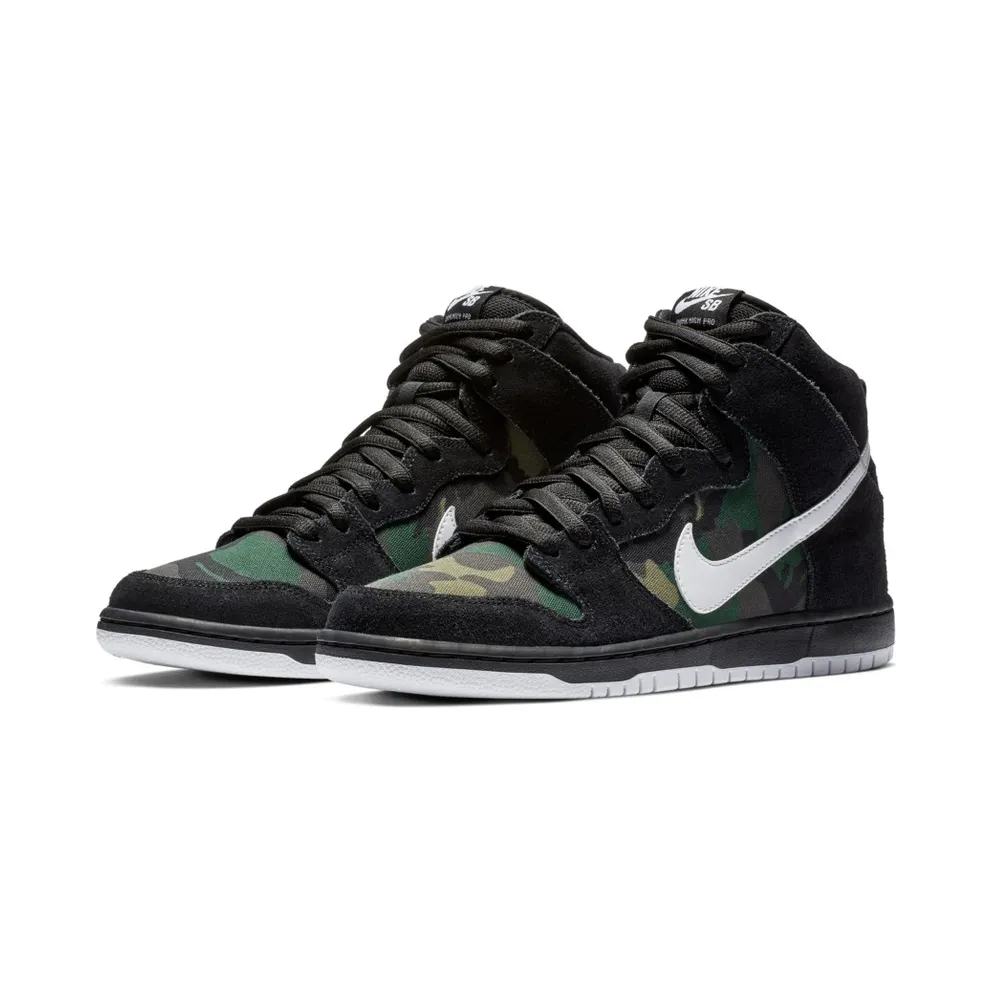 Nike SB Dunk High Camo Black/White-Iguana (BQ6826-001)