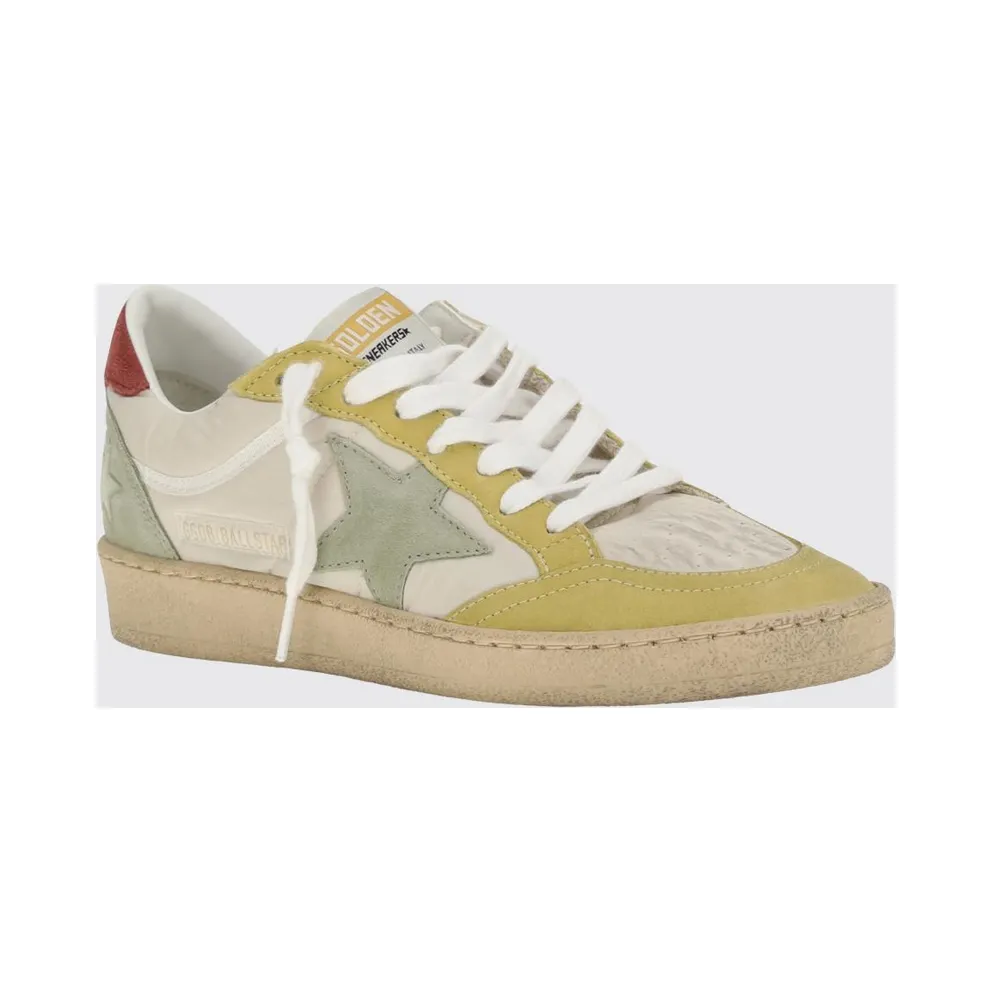 Golden goose Ball Star Sneakers in Used Suede and Nylon Butter (GWF00746F00814883254)