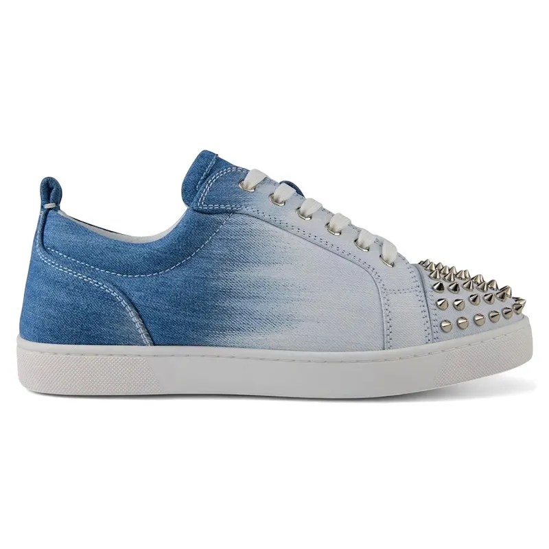 Christian Louboutin Louis Junior Spikes Flat Blue White (3240864 6713)