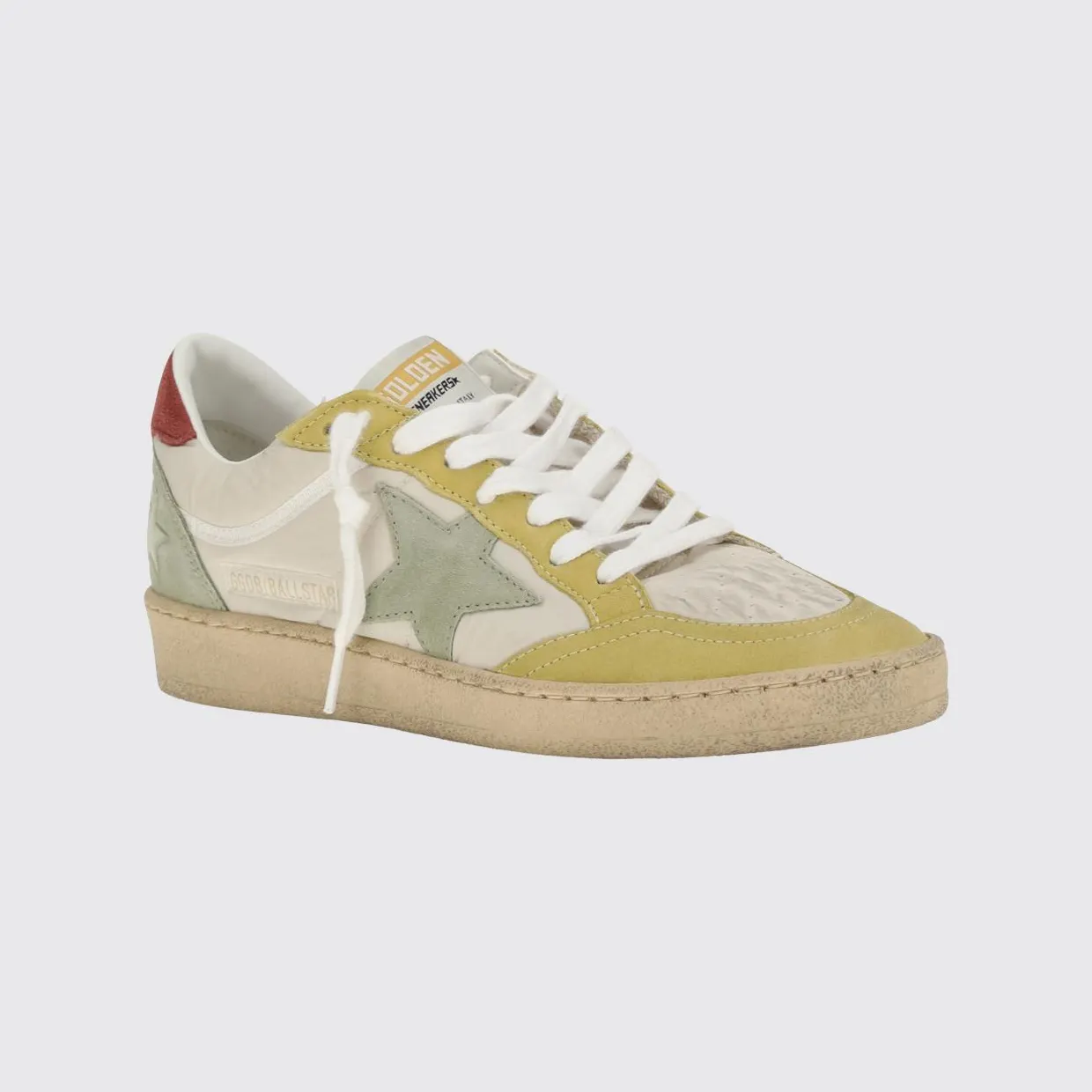 Golden goose Ball Star Sneakers in Used Suede and Nylon Butter (GWF00746F00814883254)