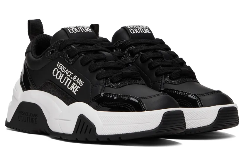 Versace Jeans Couture Black Glitter Speedtrack Sneakers (E72VA3SF4EZS244) (4)