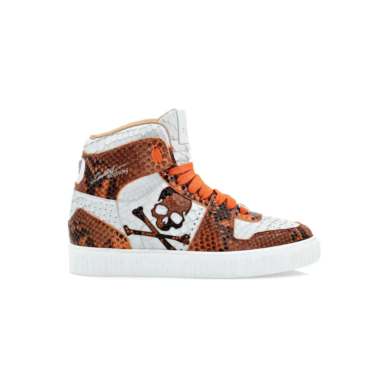 Philipp Plein Notorious Python Skull High-Top-Sneakers “Brown” (PABSUSC0156PLE029P)