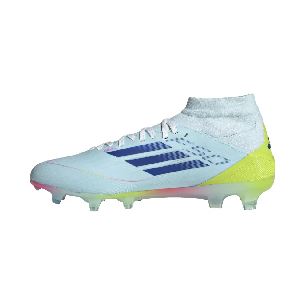 Adidas F50 Pro Mid-Cut Firm Ground Boots Womens “Almost Blue / Semi Lucid Blue / Semi Solar Yellow” (IH0116)