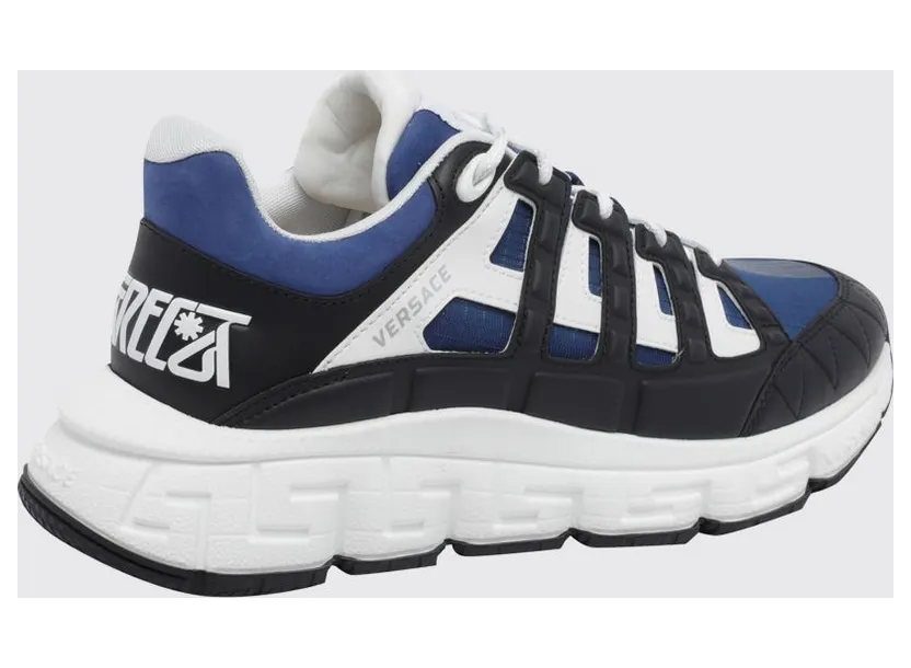 Versace Trigreca Leather and Nylon Sneakers Blue (DSU80941A166666BJ70) (2)