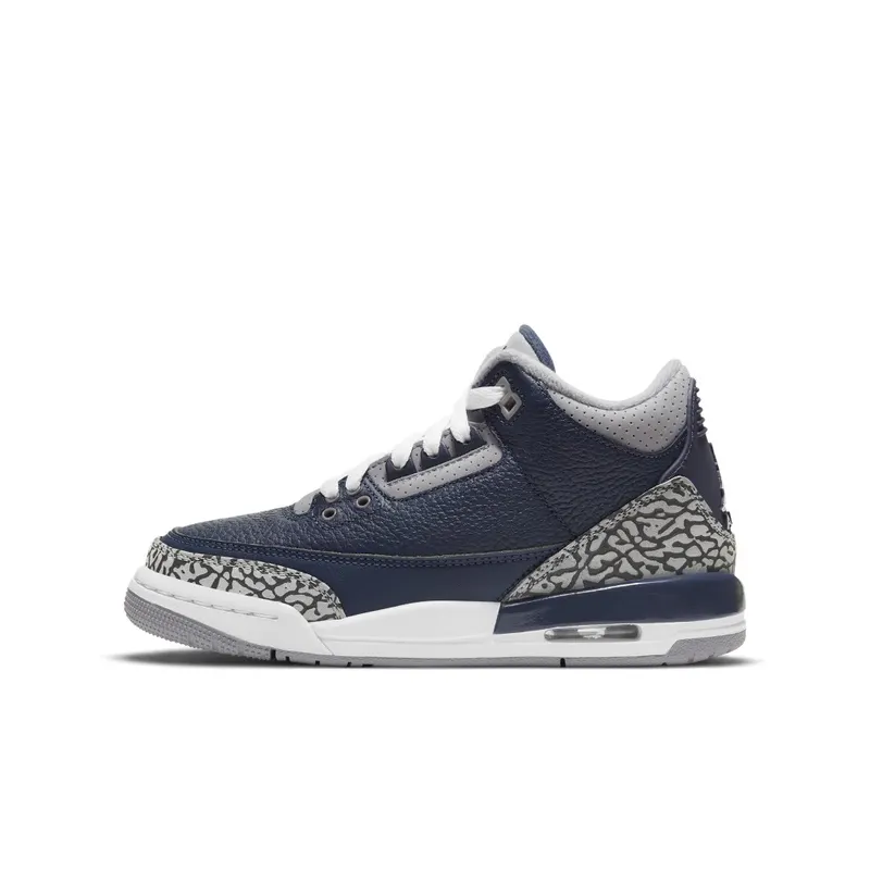 Air Jordan 3 Retro Georgetown (GS) (2021) – “Midnight Navy / Cement Grey White” (398614-401)