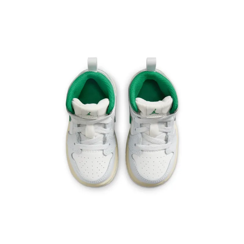 Jordan 1 Mid TD “Summit White Pure Platinum Sail Pine Green” (DQ8425-142)