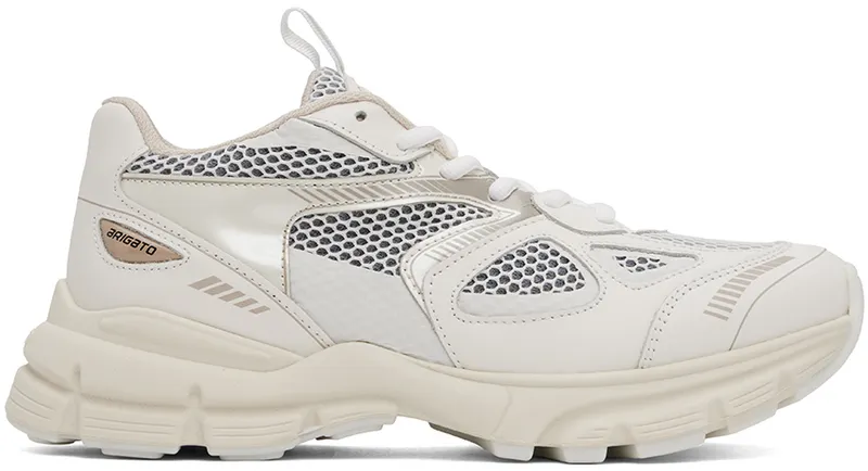 Axel Arigato White & Taupe Marathon Runner Sneakers (F0158042)