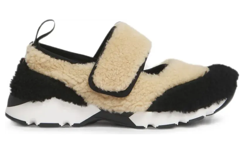 Marni Mary Jane Running Sneakers aus schwarzem Shearling (SNZW020602P9282)