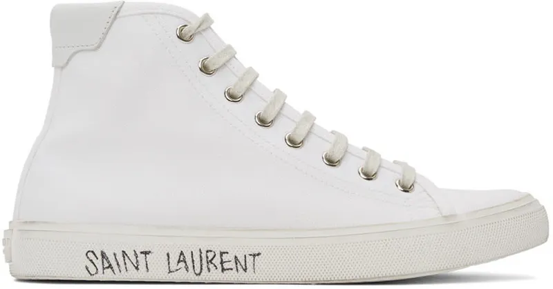 Saint Laurent White Canvas Malibu (606076 GUZ20)