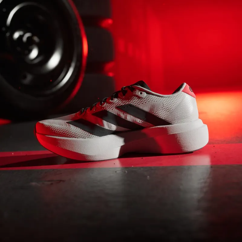 Adidas ADIZERO EVO SL WOVEN AUDI REVOLUT F1 TEAM SHOES Chalk Pearl / Utility Black / Hi-Res Red (KJ3703)