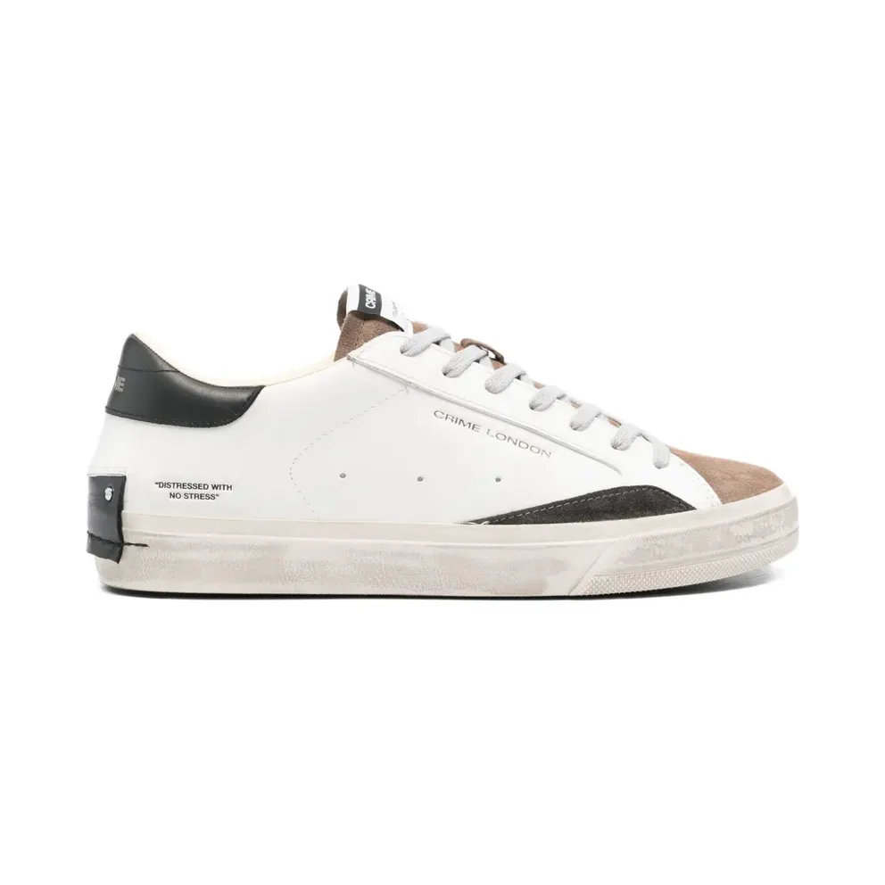 Crime London Distressed Downtown aus Leder und Wildleder – White (11072)