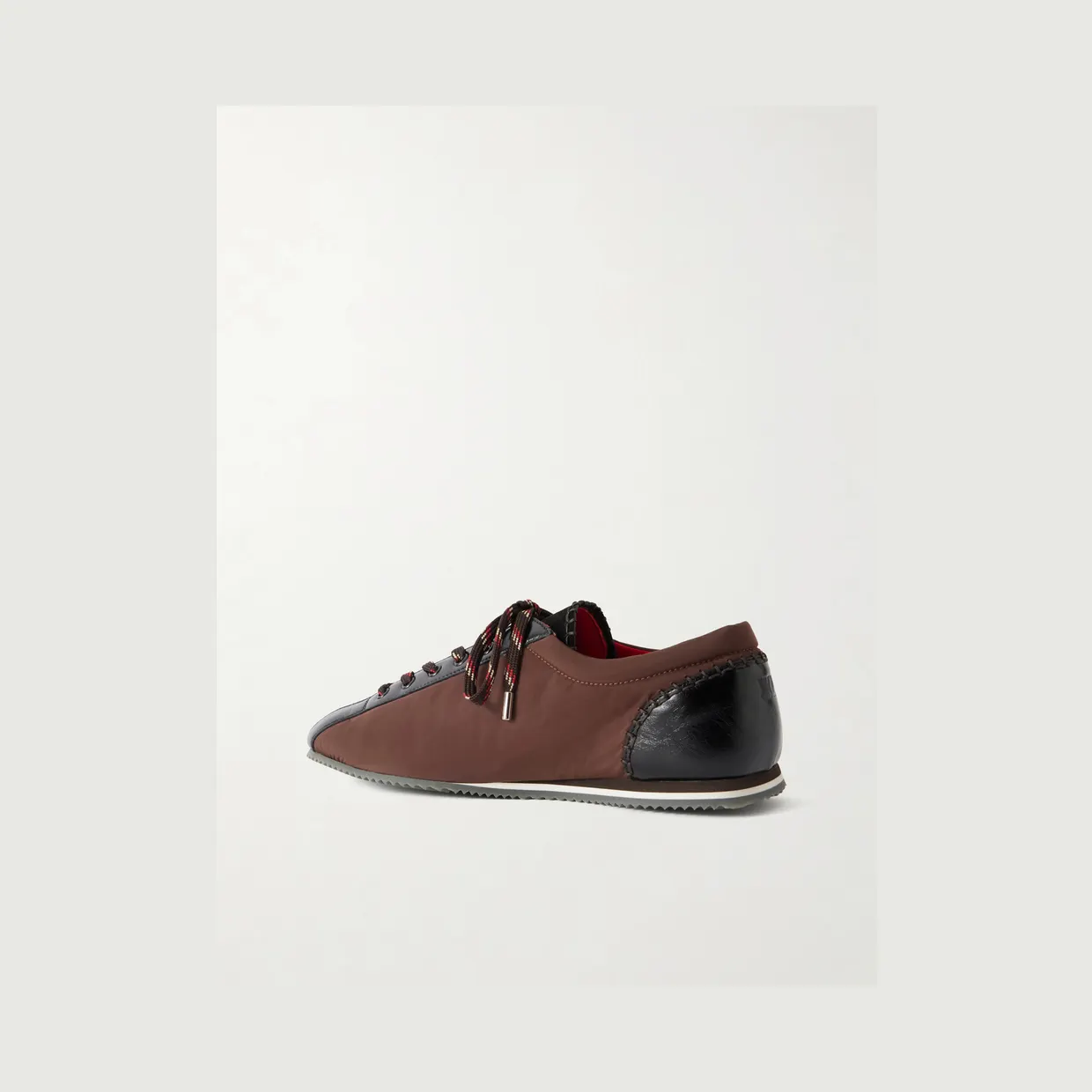 Wales Bonner Paris Trainer Leather-trimmed Shell Sneakers Black / Dark Brown (WBM46540A-24060-999) (4)